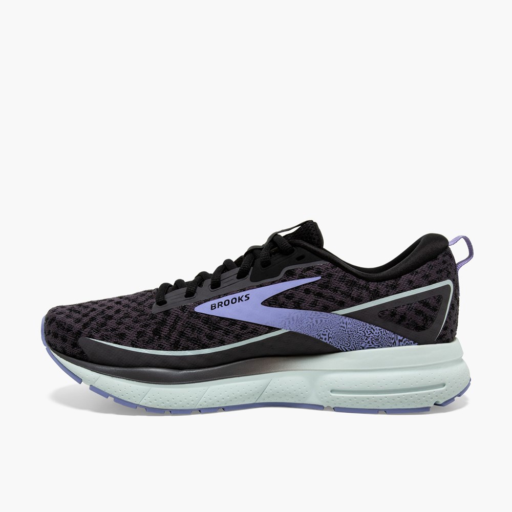 Chaussures Running Route Brooks Trace 3 Noir Bleu Rose Femme | NLB-3343517